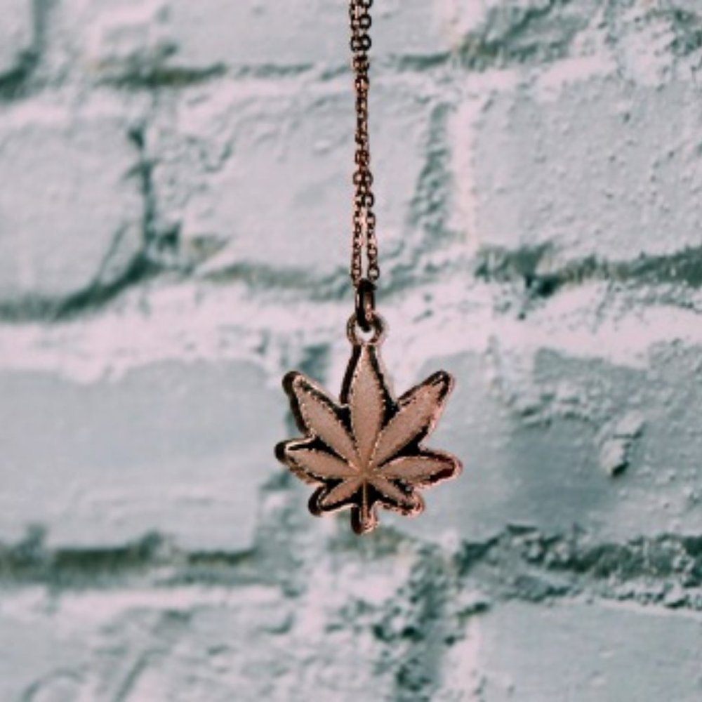 Weed Up Necklace - Rose Gold Acrylic Pendant with 18 inch Rose Gold Chain